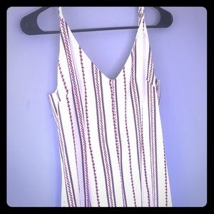 Cream and red striped pant suit!